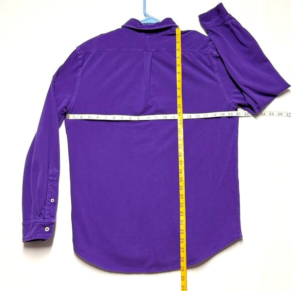 Ralph Lauren Mens Purple Featherweight Mesh Button-Down Shirt M - Picture 3 of 6